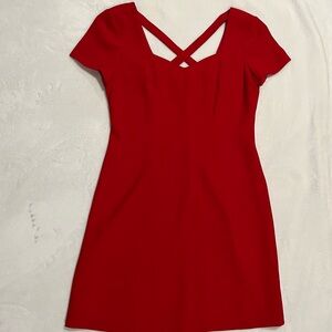 VTG Liz Claiborne Red Sheath Dress 10 Career 90s Date Night Minimalist VGUC